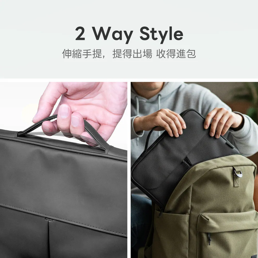 eiP 2代 輕行防水 11吋包 iPad 手提小平包, 石墨黑