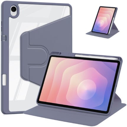 MLTIX S360 含筆槽防摔 Galaxy Tab S11 (11 吋，2025) 透明背板旋轉保護殼, 阿拉斯加藍