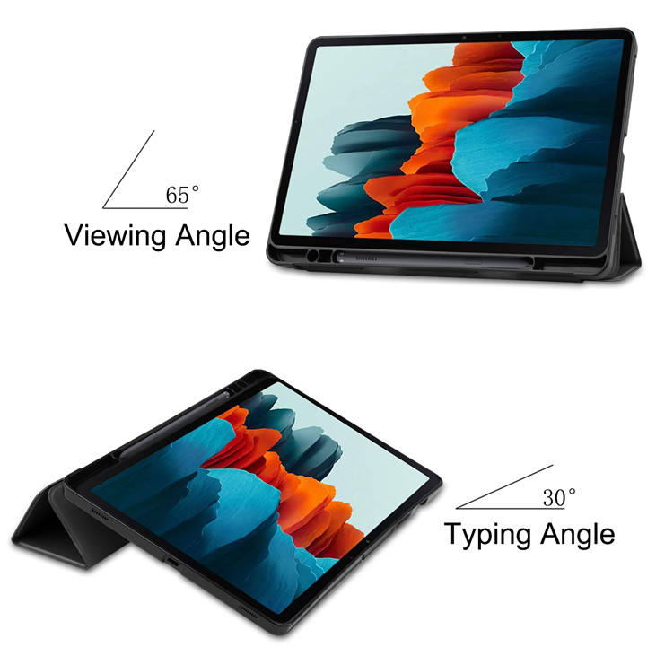 MLTIX 三折筆槽款 Galaxy Tab S11 Ultra (14.6 吋,2025) 素色保護殼, 黑