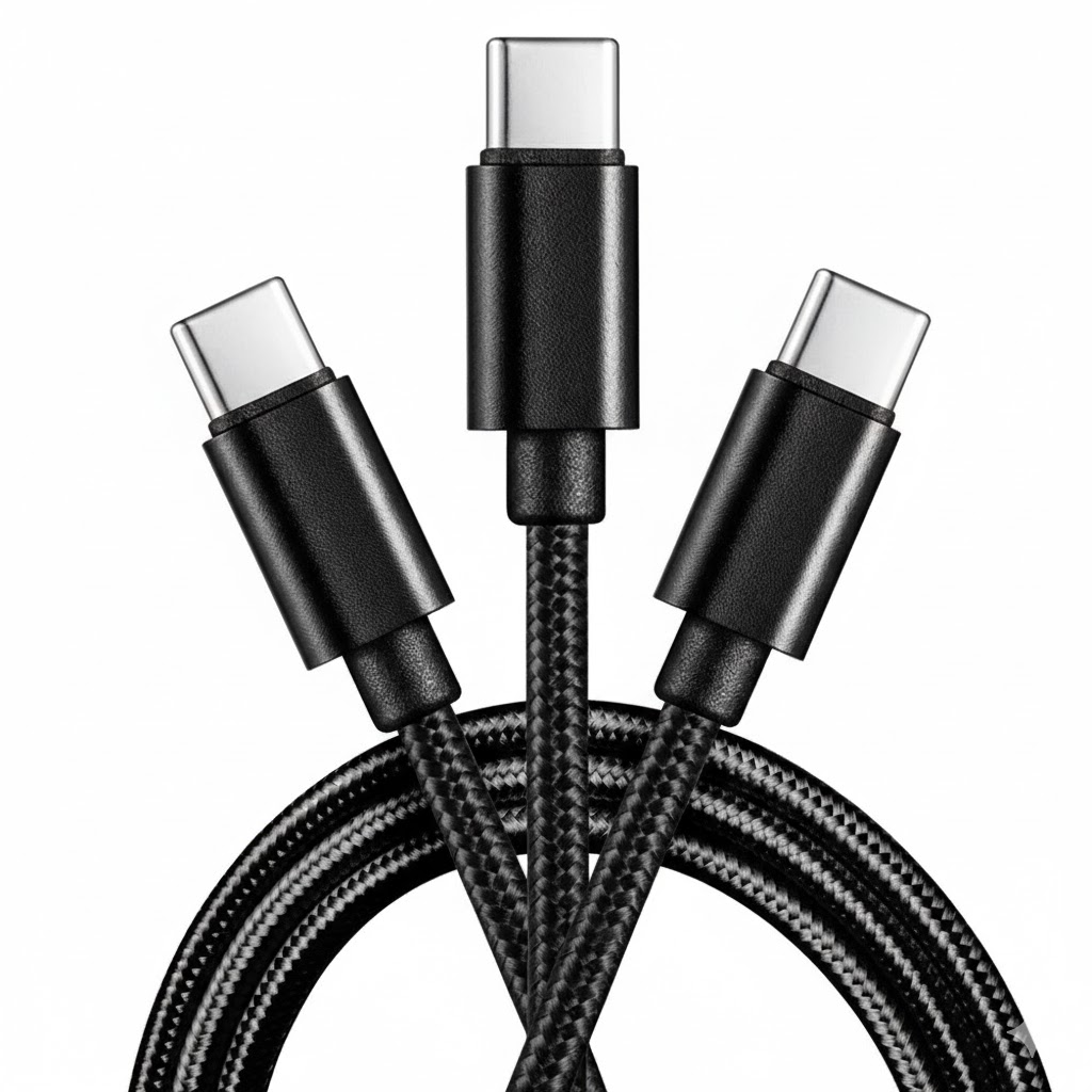 unnamed MLTIX ML系列 一分二 快充版 USB-C to 支援 USB-C 2A 編織充電線 - 1.2M, 黑:圖片 1