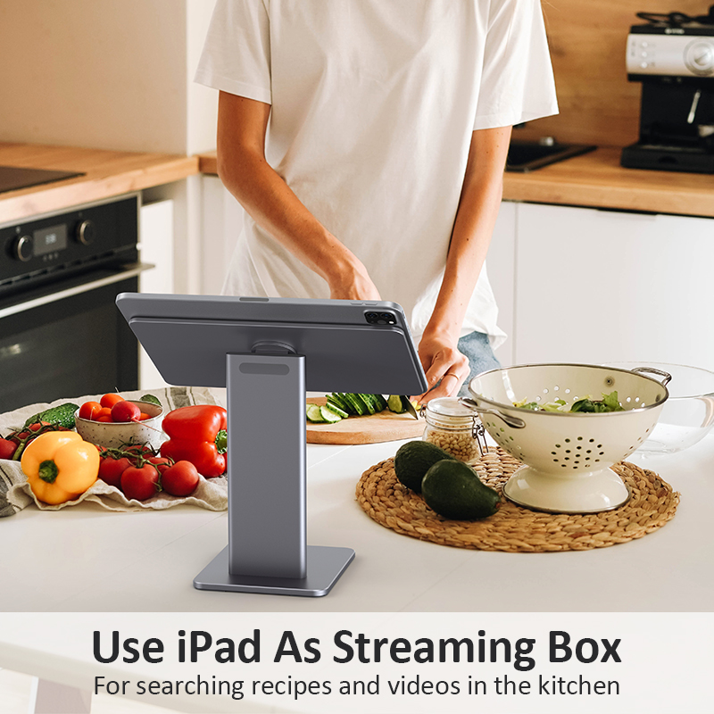 MLTIX 多工 Hub USB-C iPad Pro 12.9 吋 (第 6 代,2022,M2) 磁吸式桌面站立支架, 太空灰