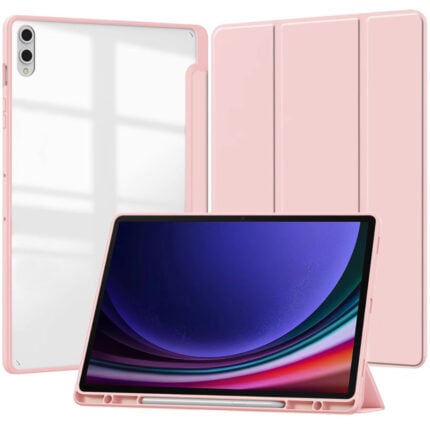 MLTIX 三折筆槽款 Galaxy Tab S11 (11 吋，2025) 透明背版保護殼, 粉