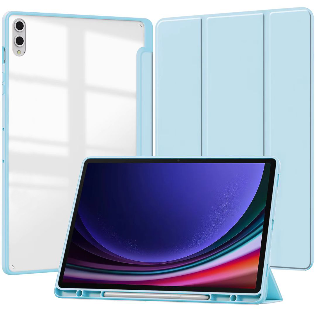你的段落文字 - 1 MLTIX 三折筆槽款 Galaxy Tab S11 (11 吋,2025) 透明背版保護殼, 天空藍:圖片 1