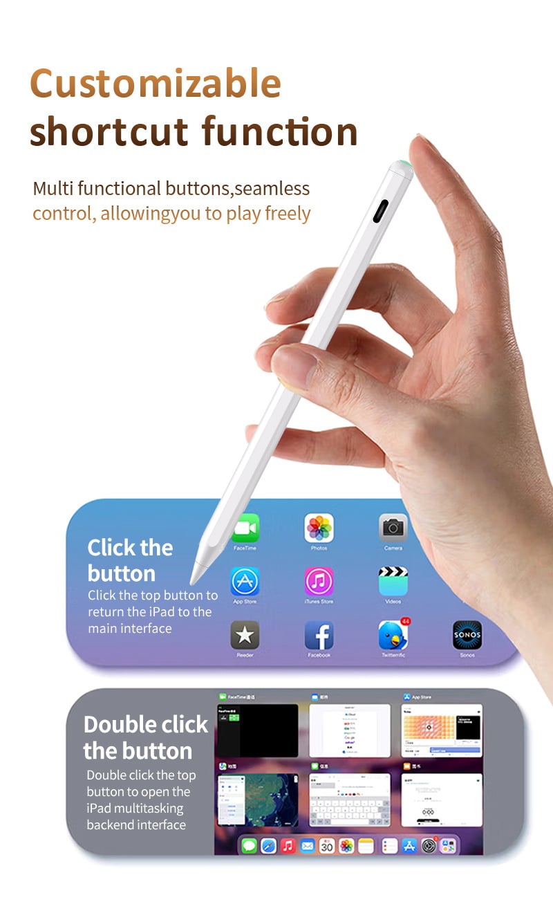 MLTIX X Pen Pro+ 書寫繪圖款 - 支援 2018 ~ 2026 年間的 iPad 防誤觸觸控筆 (贈送磁吸充電棒), 白