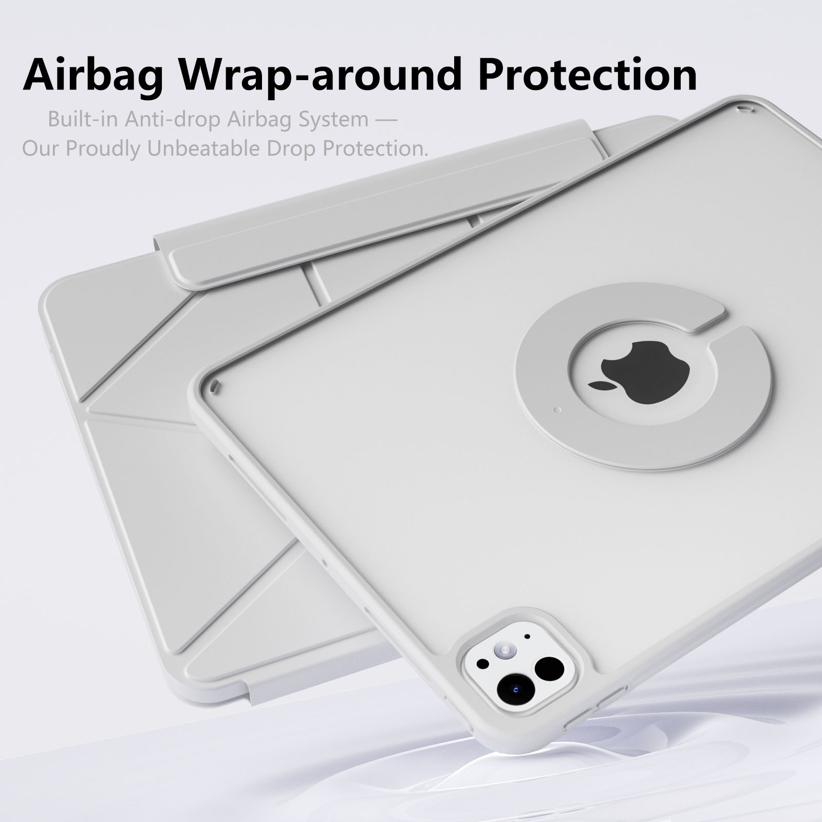 MLTIX MS3 Pro 磁吸式梯形 iPad Pro 12.9 吋 (第 5 代,2021,M1) 可拆多折法保護殼, 灰