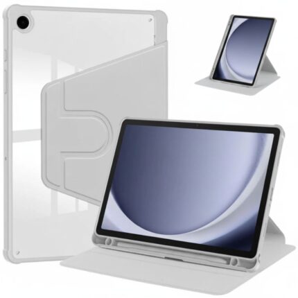 MLTIX S360 含筆槽防摔 Galaxy Tab A11+ (11 吋，2025) 透明背板旋轉保護殼, 灰