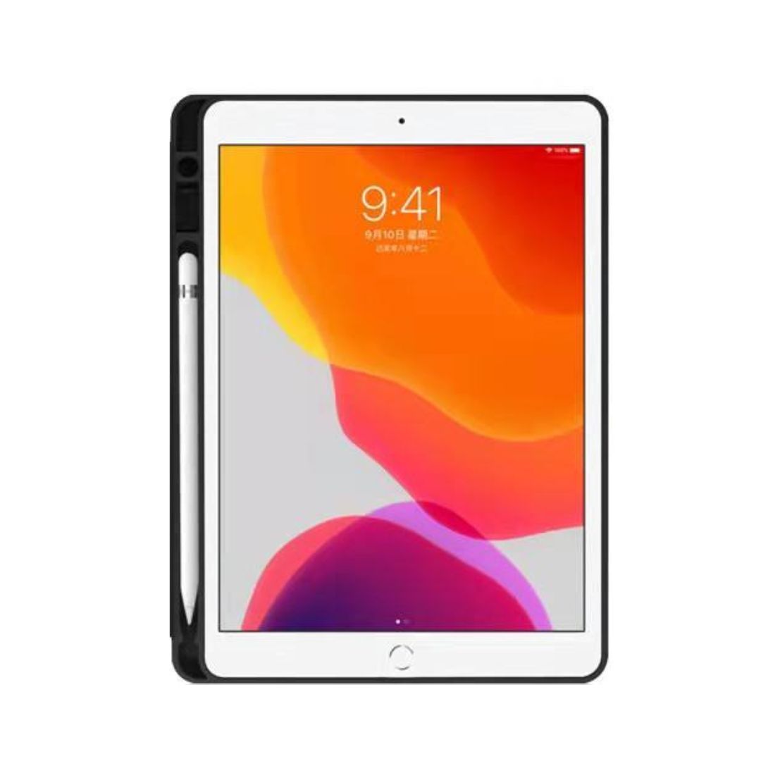 MLTIX 多角度Y折 iPad Air 9.7 吋 (第 2 代,2014) 素色全包含筆槽保護殼, 黑