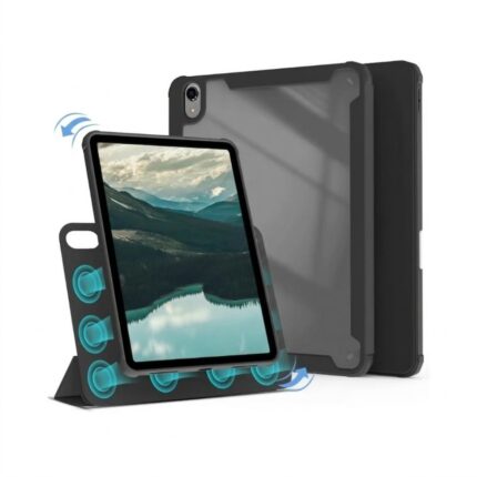MLTIX 磁吸可拆式 iPad 9.7 吋 (第 5 代，2017) 磁扣透明背蓋保護套, 黑