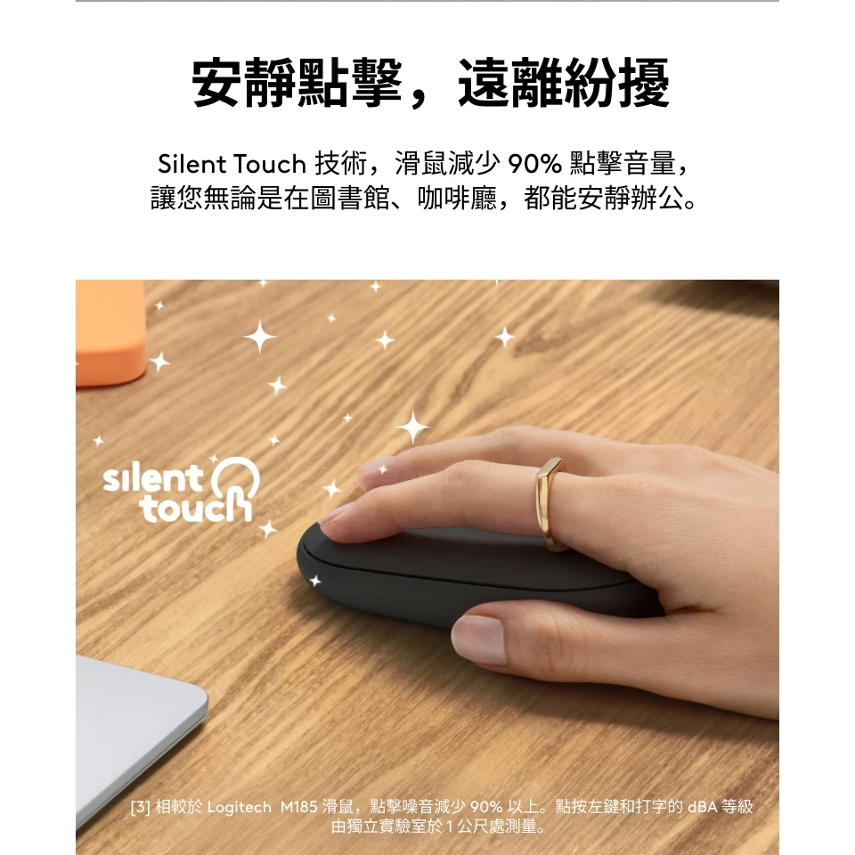 Logitech 羅技 PEBBLE M350S 藍牙無線滑鼠 藍牙滑鼠, 黑
