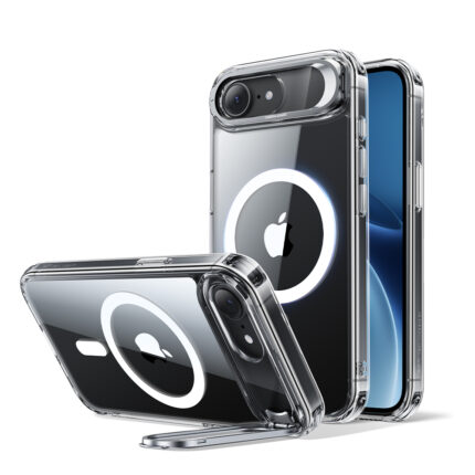 ESR 磁吸巧匯系列 iPhone 17e (6.1 吋，2026) 鏡頭支架款手機保護殼, 剔透白