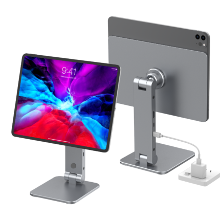 MLTIX 360º旋轉 多工 Hub iPad Pro 11 吋 (第 4 代，2022，M2) 磁吸式桌面站立支架, 太空灰