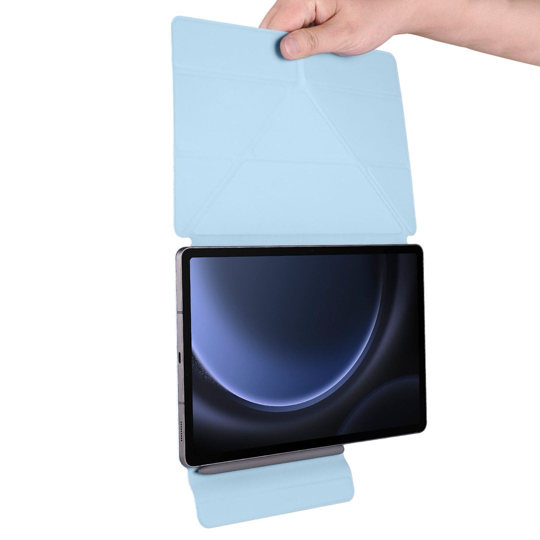 MLTIX 磁扣款 磁吸分離 Galaxy Tab S10 FE+ (13.1 吋,2025) Y折雙面夾保護殼, 冰藍