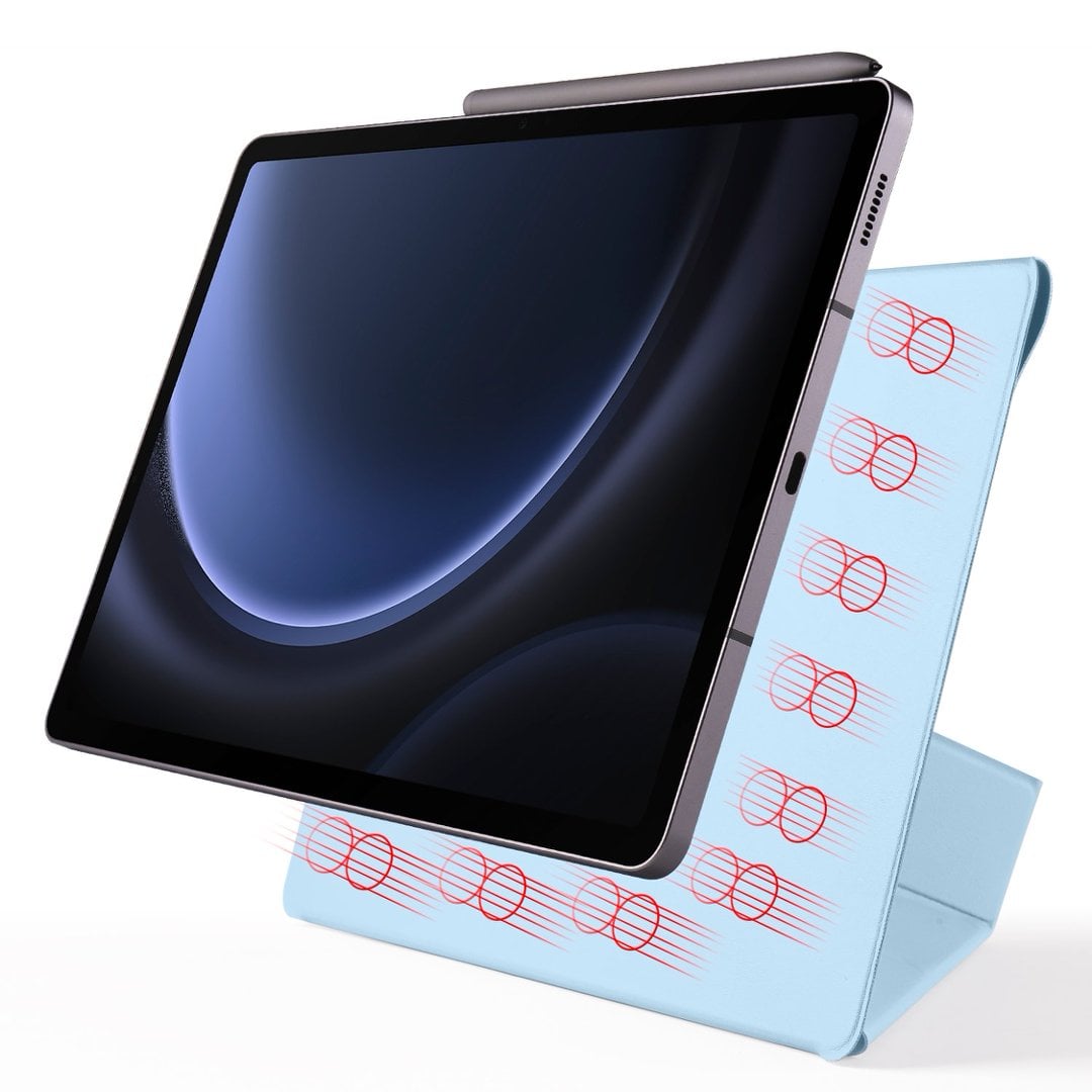 MLTIX 磁扣款 磁吸分離 Galaxy Tab S10 FE+ (13.1 吋,2025) Y折雙面夾保護殼, 冰藍