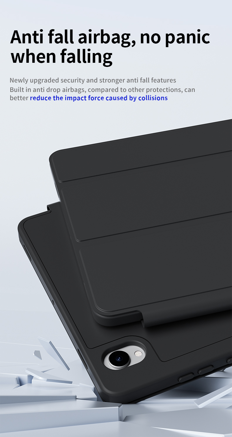 MLTIX 掀蓋磁吸 三折 Galaxy Tab S11 (11 吋,2025) 素色含筆槽保護殼, 粉
