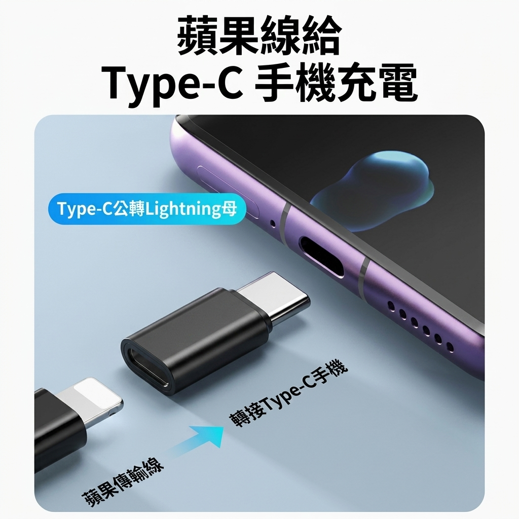 MLTIX Lightning 轉 USB-C 手機 / 平板 10W 充電傳輸轉接頭