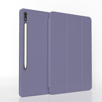 MLTIX 掀蓋磁吸 三折 Galaxy Tab S8 (11 吋，2022) 素色含筆槽保護殼, 阿拉斯加藍