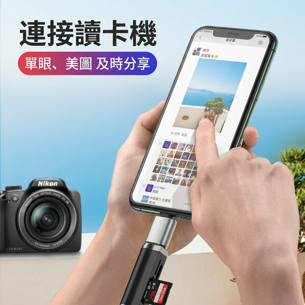 MLTIX USB-A to Lightning OTG 手機 / 平板 專用多功能轉接頭 (隨身碟、鍵盤、滑鼠), 太空灰