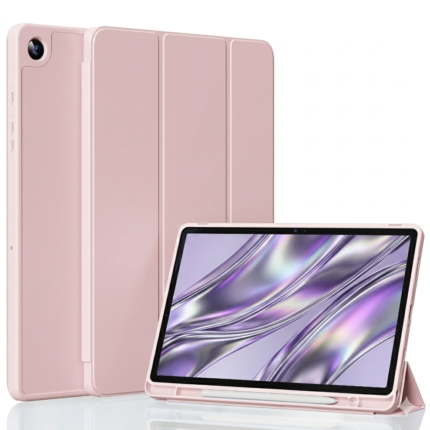 MLTIX 掀蓋磁吸 三折 Galaxy Tab A11+ (11 吋，2025) 素色含筆槽保護殼, 粉
