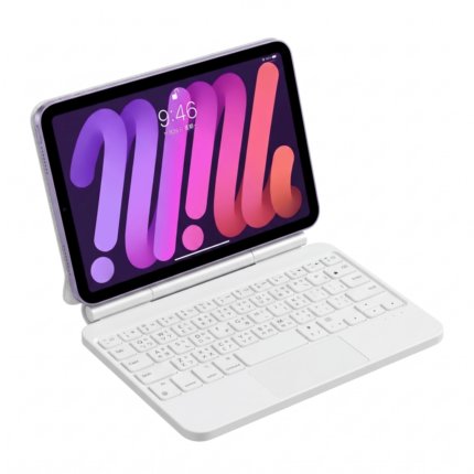 doqo 4 巧控磁吸式 iPad mini 8.3 吋 (第 7 代，2024，A17 Pro) 鍵盤保護殼 - 繁體, 白