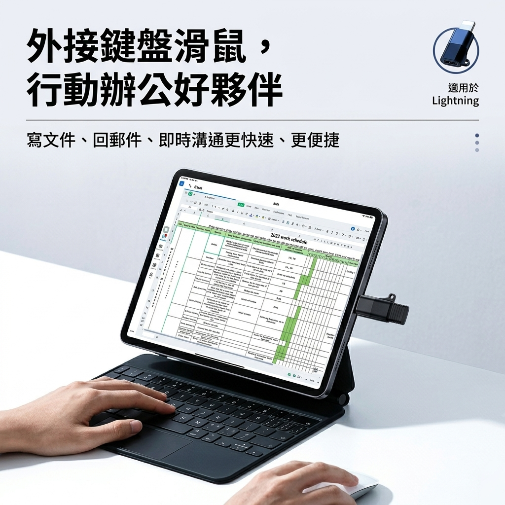 MLTIX USB-C to Lightning OTG 手機 / 平板 專用多功能轉接頭 (隨身碟、鍵盤、滑鼠), 太空灰