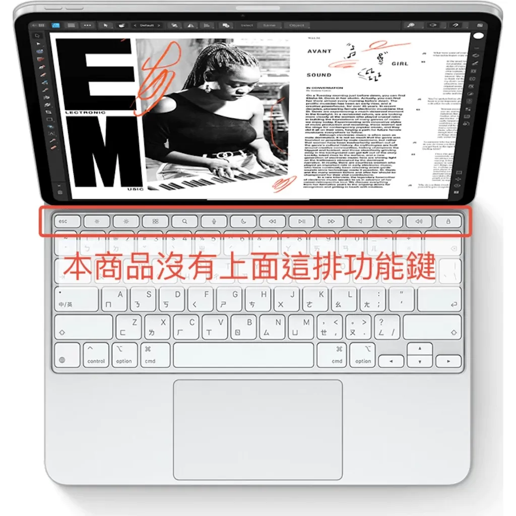 Apple 無快捷鍵 原廠 iPad Pro 12.9 吋 (第 5 代,2021,M1) 巧控鍵盤 鍵盤保護殼, 黑