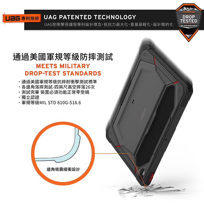 UAG Monarch頂級(特仕)版 iPad Air 13 吋 (第 2 代,2025,M3) 軍規防摔保護殼, 黑