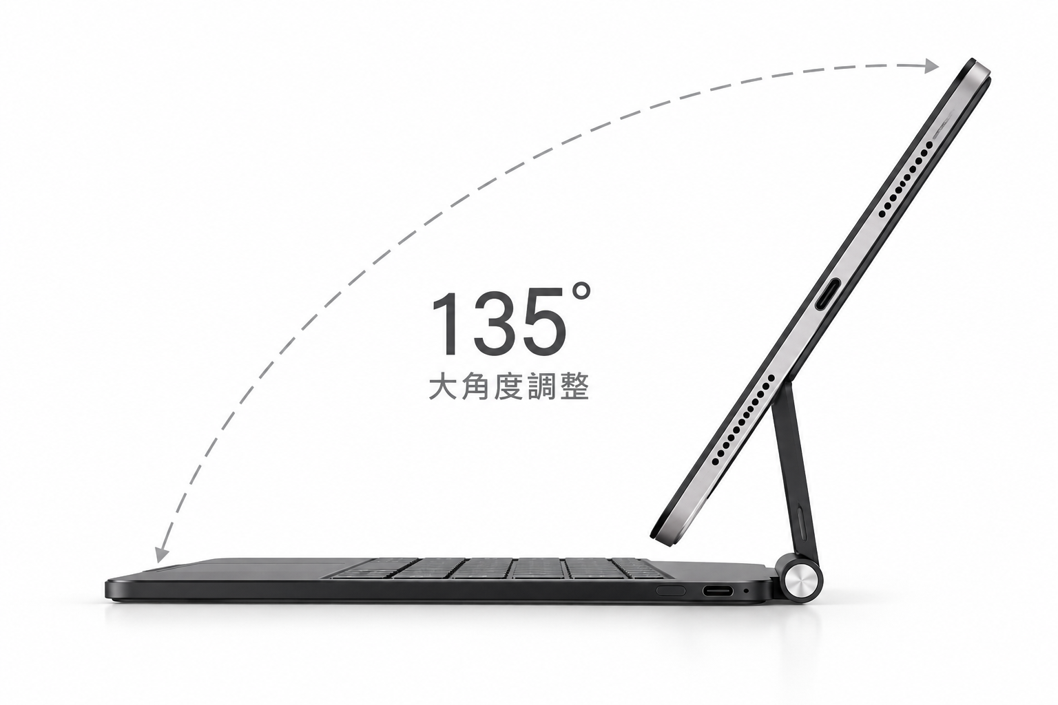 doqo 4L 巧控磁吸式 iPad Air 11 吋 (第 8 代,2026,M4) 鍵盤保護殼 (贈送磁吸保護殼) - 繁體, 白