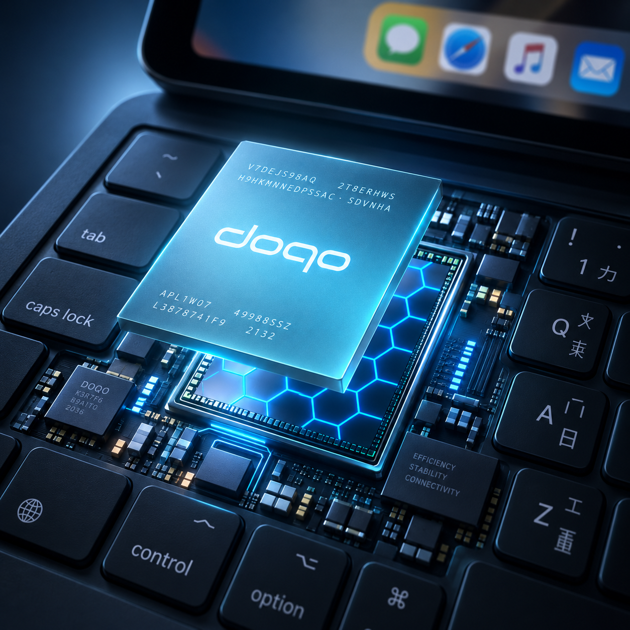 doqo 4L 巧控磁吸式 iPad Air 11 吋 (第 8 代,2026,M4) 鍵盤保護殼 (贈送磁吸保護殼) - 繁體, 白