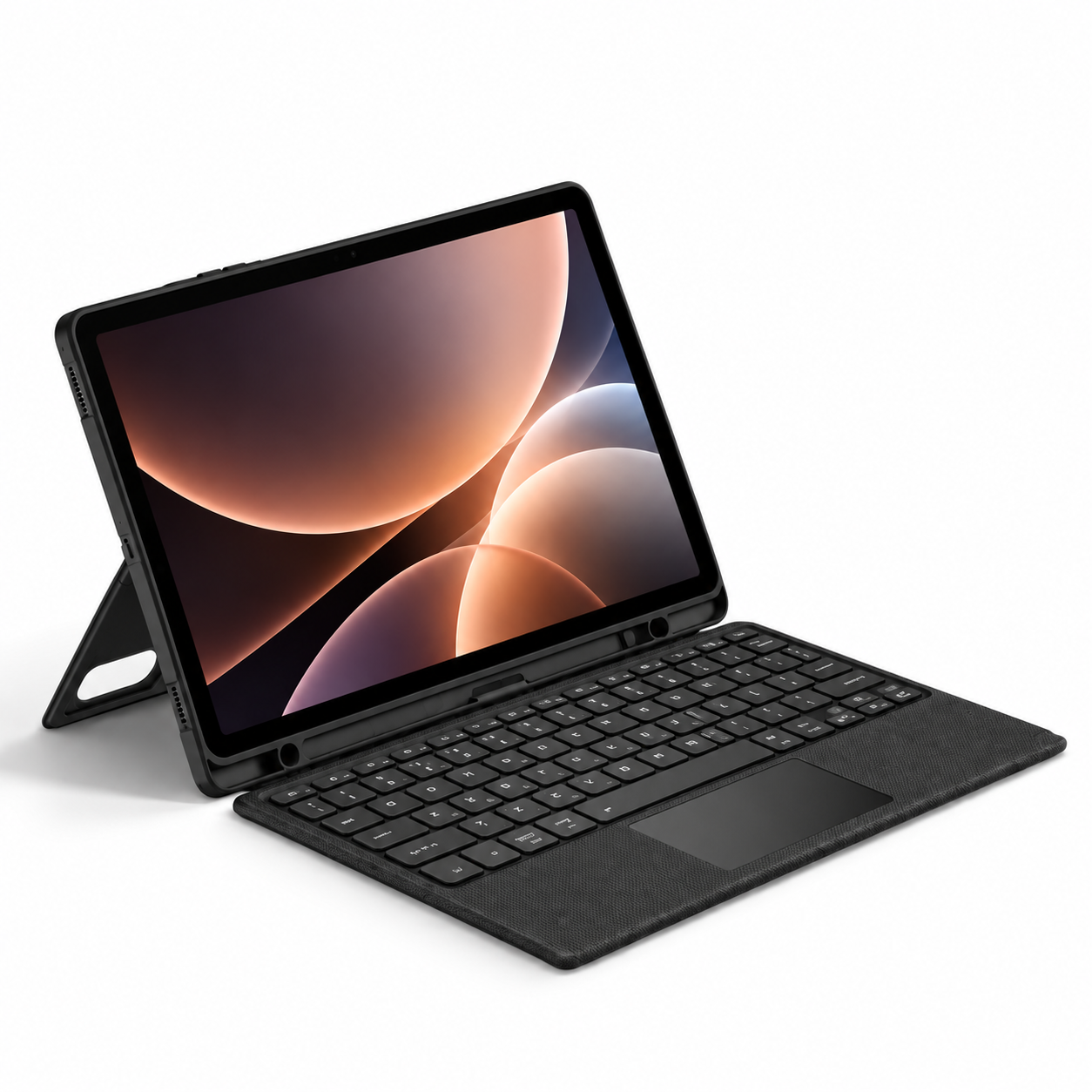 黑色平板鍵盤混合筆電展示 MLTIX FlixBook Ultra Galaxy Tab S9 (11 吋,2023) AI 多角度磁吸鍵盤保護殼 - 繁體, 黑:圖片 1